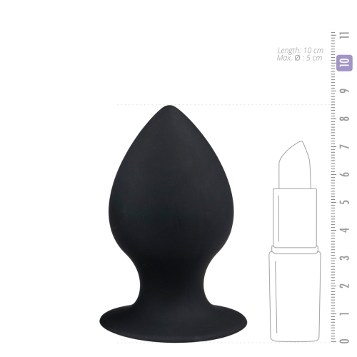 Анальний корок на присосці чорного кольору EasyToys - 3