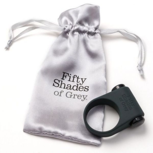 Ерекційне віброкільце чорного кольору Fifty shades of grey Відчуй це дитинка - 1