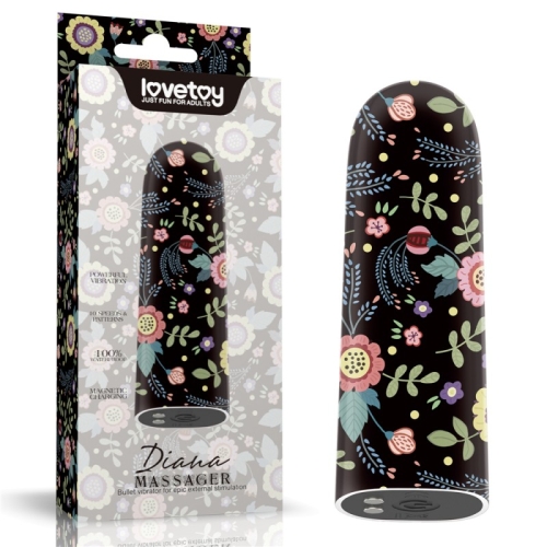Компактний вібратор для клітора з принтом Lovetoy Rechargeable Diana Massager - 1