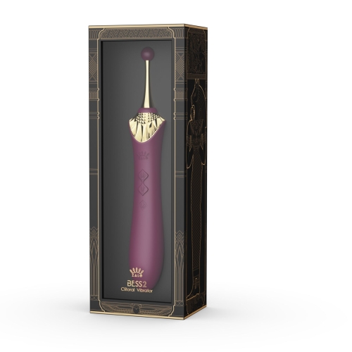 Подвійний вібратор з насадками фіолетовий Zalo Bess 2 Velvet - 11