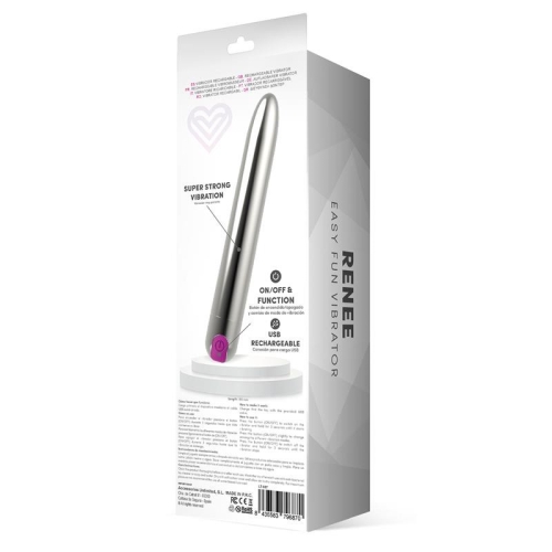 Гладкий вібратор вагінальний із пластику сріблястий Latetobed ​​Renee Vibe 10 Vibrating Functions Silver - 3