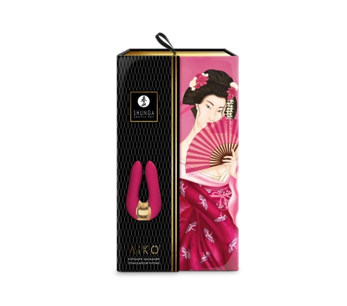 Вібромасажер кліторальний червоного кольору Shunga Aiko - 7