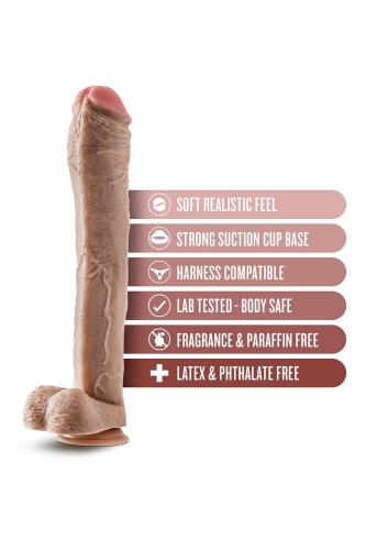 Фалоімітатор Гігант реалістичний з яєчками бежевий Blush Dr. Skin Mr. Ed - 2