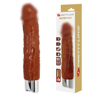 Вибратор реалистик гелевый коричневый LYBAILE Pretty Love Rufus Pro Realistic Vibrating Dildo 