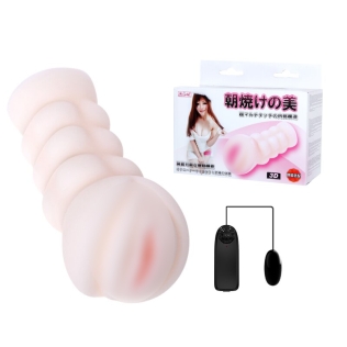 Мастурбатор-Вагіна з вібрацією тілесного кольору BM-009152