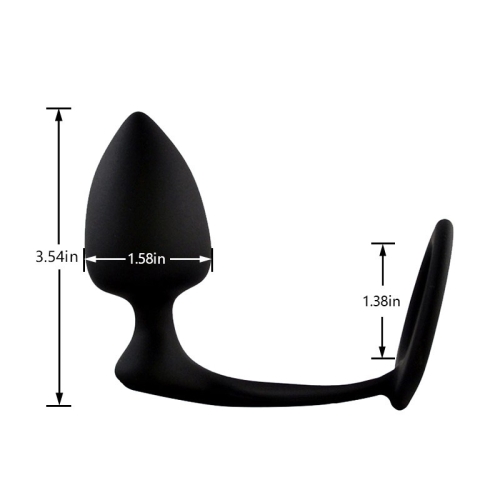 Масажер простати з ерекційним кільцем чорного кольору Uabdsm Ring + Prostates Massager - 3