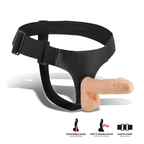 Страпон з мошонкою реалістичний ремінний тілесний Latetobed ​​Flaxy Strap-On Harness Detachable Flexible Dildo - 2