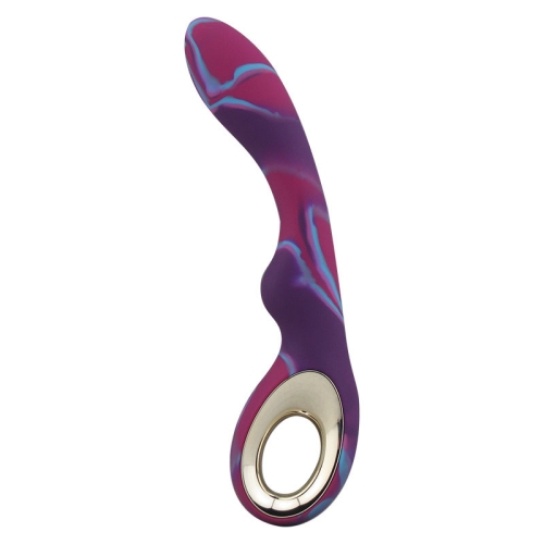 Вибратор силиконовый со стимуляцией точки G черно розовый Lealso Rainbow Magic - 1