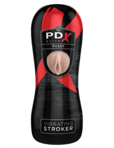 Мастурбатор вагіна в колбі з вібрацією тілесного кольору Pipedream pdx elite vibrating stroker - 2
