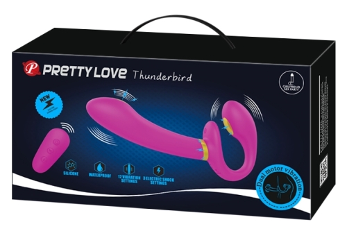 Вібрострапон безременної рожевого кольору з пультом ДК Pretty Love Thunderbird - 10