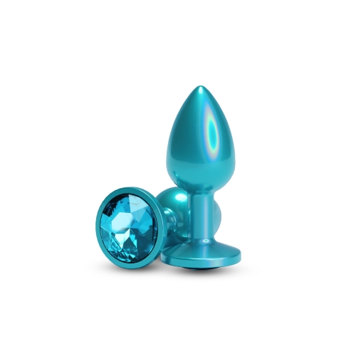 Анальная пробка с камушком бирюзовая NS Novelties Rear Assets - Iridescent размер Small - 1