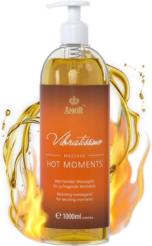 Олія для еротичного масажу з ефектом зігрівання Vibratissimo Hot Moments 1000 мл - 1