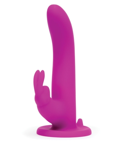 Двойной ременной вибрострапон фиолетового цвета с черными трусиками Fifty Shades of Grey Happy Rabbit Rechargeable Vibrating Strap On Harness Set - 3