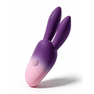 Компактный вибратор с ушками кролика фиолетово-розовый градиент UNIVIBE LUNE Rabbit 10 режимов