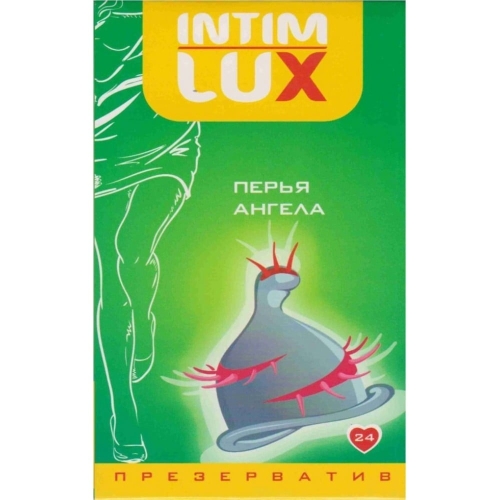 Презерватив с усиками прозрачного цвета Intim Lux Перья ангела - 1