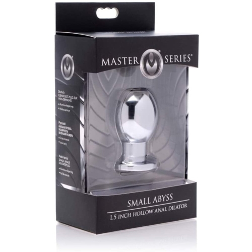 Анальная пробка туннель металлическая Master Series Abyss Steel размер Small - 5