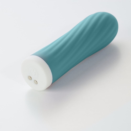 Мини вибратор для клитора рельефный голубого цвета Sweet Em Velvet Lure - 2