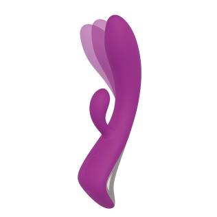Вібратор із відростком для клітора фіолетового кольору Dream Toys VIBES OF LOVE ROCKING BUNNY