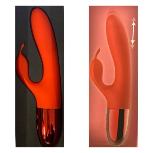 Вибратор кролик с отростком для стимуляции клитора красный Every Night Toys Odeco - 2