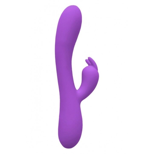 Вібратор з відростком для клітора фіолетового кольору Wooomy Gili Gili Vibrator with Heat - 1