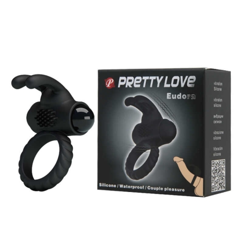 Эрекционное виброкольцо на член силиконовое черного цвета Lybaile Pretty Love - 3