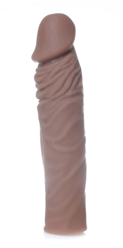 Удлиняющая реалистичная насадка на пенис из киберкожи Boss Series Perfect Sleeve Mulatto - 3