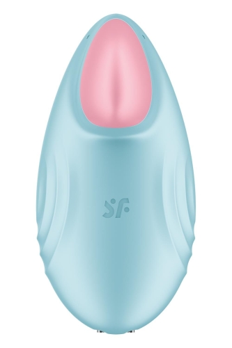 Клиторальный стимулятор с управлением со смартфона голубого цвета Satisfyer Tropical tip - 7
