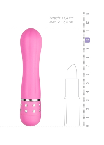 Віброкуль для стимуляції клітора зі стразами рожевого кольору EasyToys Love Diamond - 3