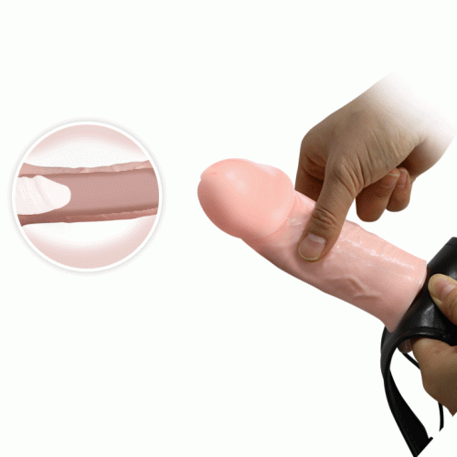 Страпон полый фаллопротез мужской с креплением на трусиках бежевый Baile Strap On - 7