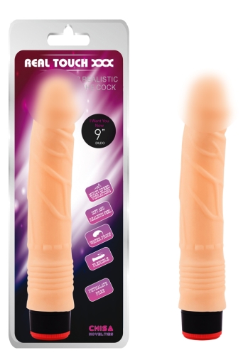 Рельефный вибромассажер телесного цвета CHISA Real Touch XXX Vibe Cock - 1
