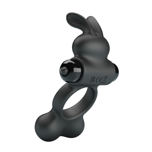 Эрекционное виброкольцо на член черное LYBAILE Pretty Love YUSUF Vibrate Penis Ring - 4
