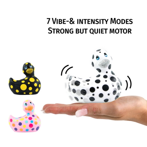 Уточка вибратор клиторальный белая в черную точку Big Teaze Toys I Rub My Duckie - 5