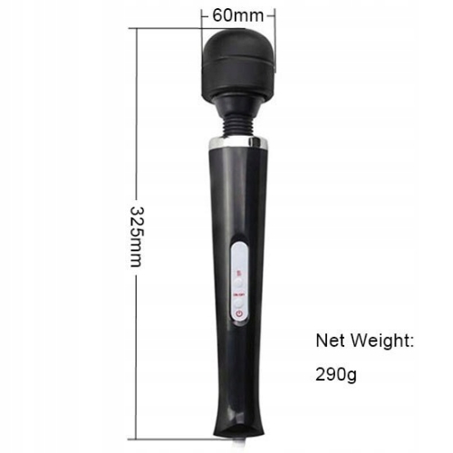 Вібромасажер Ванд у формі мікрофона чорного кольору Boss series Magic Massager Wand Cable - 4