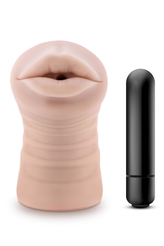 Мастурбатор Рот реалистичный с вибропулей в комплекте бежевый Blush ENLUST NICOLE - 1