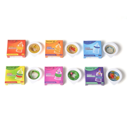 Презерватив прозорий із шипами Recare Spike Condom - 5