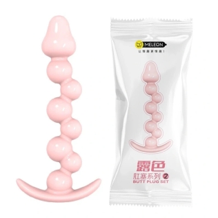Анальная пробка Гибкий шариковый плаг из TPE телесный MELEON Blossom Hue AP-02