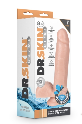 Фалоімітатор реалістичний на присоску бежевий самозмащувальний Blush Dr. SKIN 7INCH SELF LUBRICATING DILDO - 2