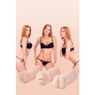Набор мастурбаторов Вагина Анус и Ротик телесного цвета Dream Toys The Girl Next Door Tina 3 штуки