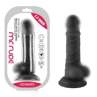 Фалоімітатор реалістичний на присосці Realistic Dong Black Mr. Rude 7.7 чорний