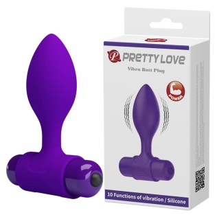 Анальная вибропробка T-образная фиолетовая LYBAILE Vibra Butt Plug