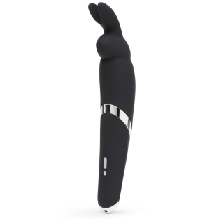 Вибратор для стимуляции клитора с ушками черного цвета Fifty Shades of Grey Happy Rabbit Rechargeable Wand Vibrator