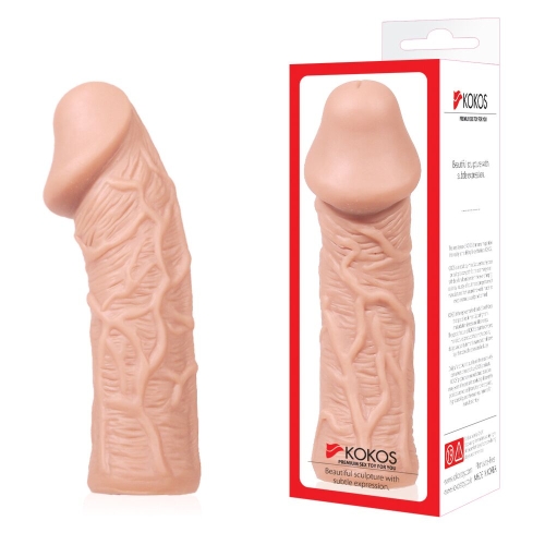 Насадка на член реалістична тілесного кольору Kokos Cock Extreme Sleeve ES.05 розмір S - 3