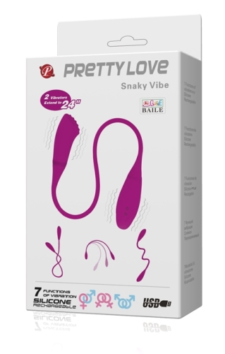 Двойной гибкий вибратор розового цвета Lybaile Preetty love Snaky vibe - 8