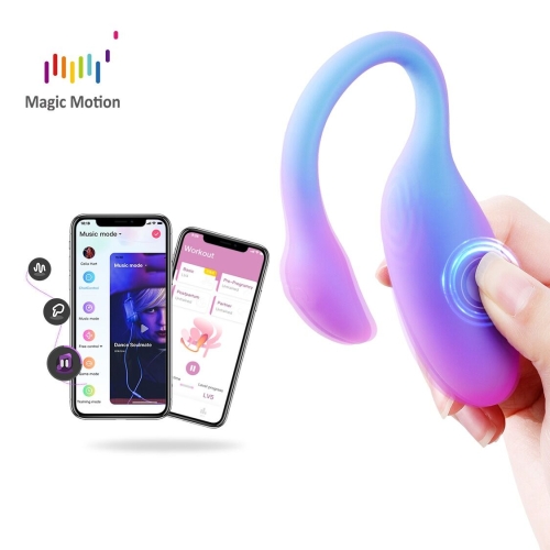 Смарт віброяйце та тренажер Кегеля 2в1 рожево-синього кольору Magic Motion Flamingo Max - 2