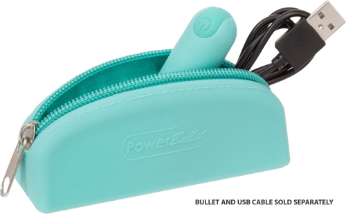 Сумка для зберігання секс-іграшок PowerBullet Silicone Zippered Bag Teal - 4