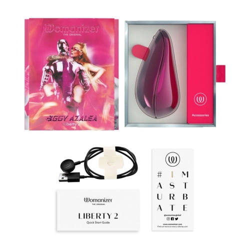 Вакуумний кліторальний рожевий стимулятор Womanizer Liberty 2 Iggy - 8