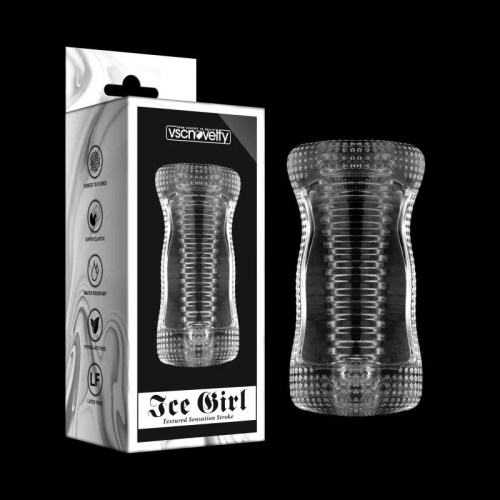 Мастурбатор реалистичнй прозрачного цвета Ice Girl Textured Sensation Stroker - 2