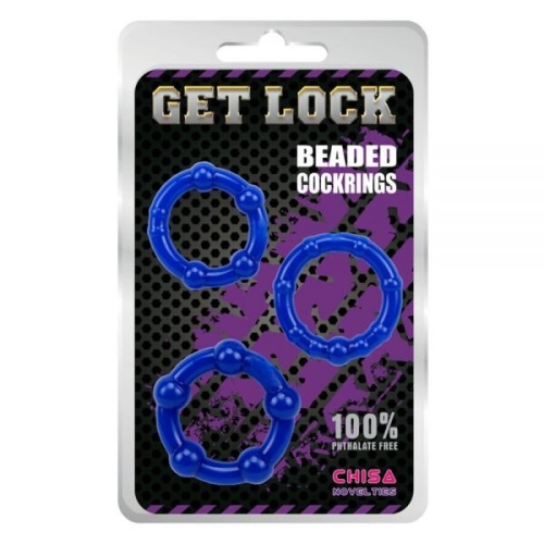 Набір ерекційних кілець різного діаметру і структур Beaded Cock Rings 291006 - 1