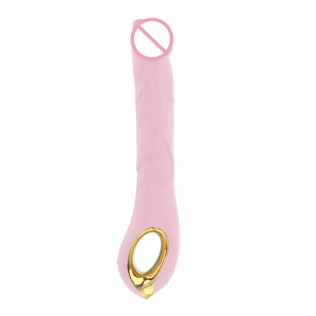 Вібратор реалістичний вагінальний та для точки G пудровий Cottelli Collection Flexible stem