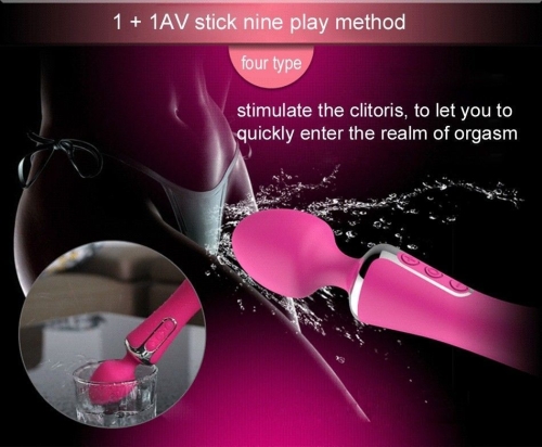 Вібромасажер двосторонній для інтимних місць Leten AV 1 + 1 Pink - 9